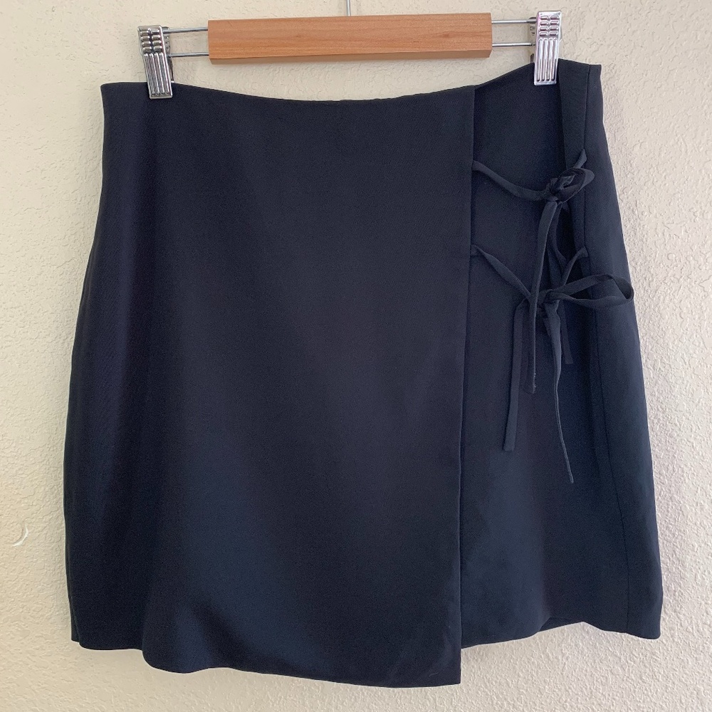 Express Black Tie Asymmetrical Mini Dress sz 6